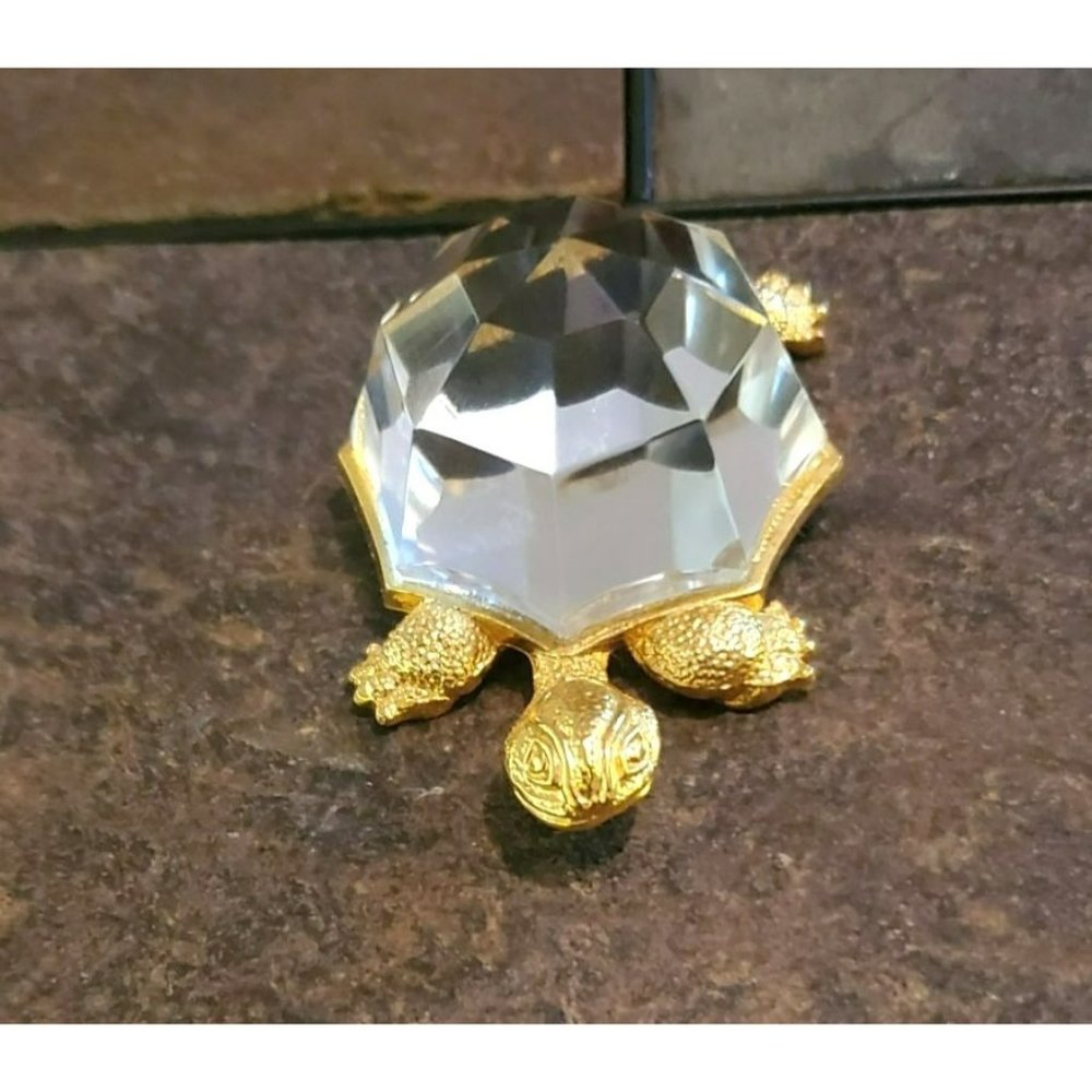 Turtle - Gold Colored‎ Trim, Crystal